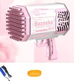 Bubble Gun Rocket 69 Holes Soap Bubbles Machine Gun Shape Automatic Blower With Light Toys For Kids Pomperos - Image 5