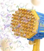 Bubble Gun Rocket 69 Holes Soap Bubbles Machine Gun Shape Automatic Blower With Light Toys For Kids Pomperos - Image 4